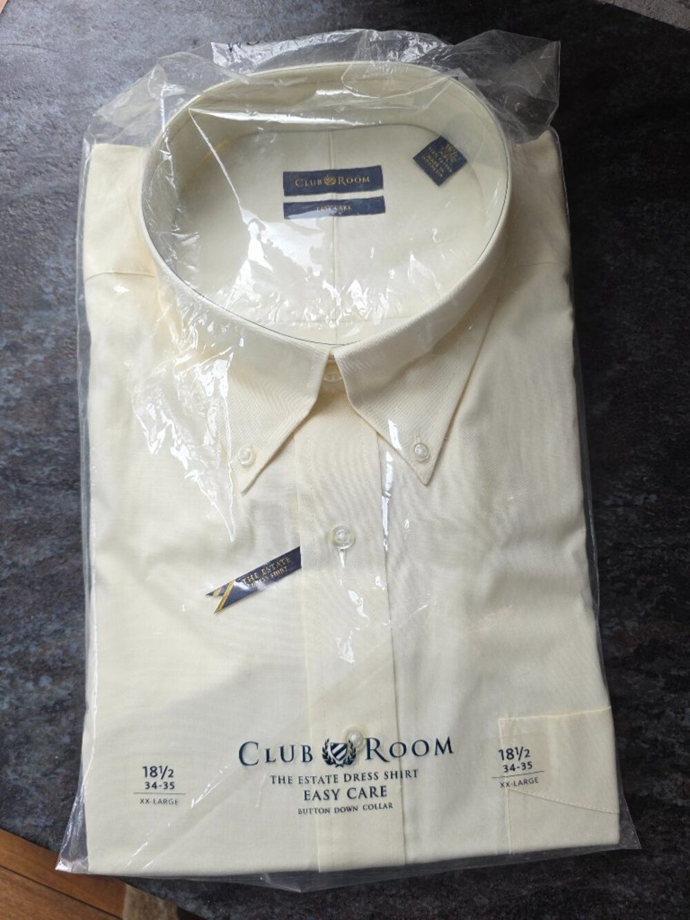 NWT Club Room Easy Care "The Estate" Dress Shirt Big & Tall Size 18.5 34/35